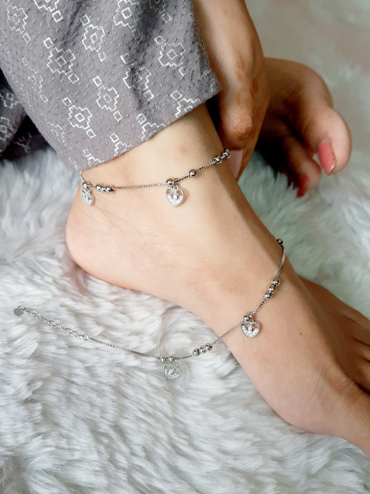 Heart & Anchor Italian Anklet