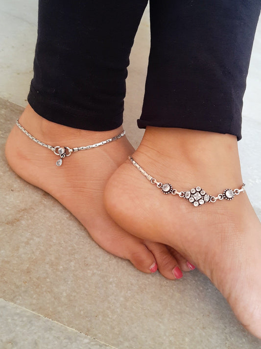 Cut Stone Flower Anklet 4